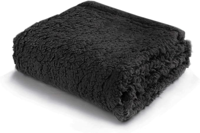 Pet Blankets for Couch Sofa Bed Dog Blankets Reversible Cat Blanket Soft Furniture Protector Cover for Small Medium Large Dogs Cats, Black, 41 x 65 inches