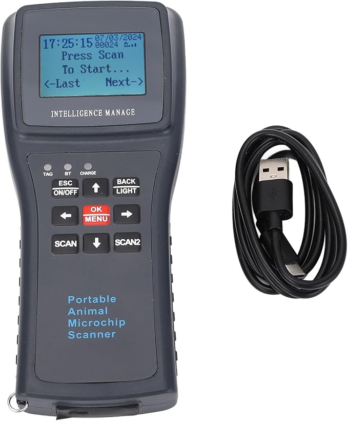 FILFEEL Handheld Pet Microchip Scanner Low Frequency Reader with for Animal Ear Tag and High Accuracy Microchip Identification (#1)