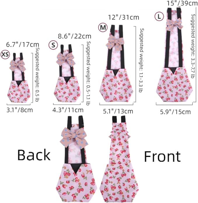 MANON ROSA Chicken Diapers Bantam Hens - Reusable 3-Piece Set with Bow Ties Poultry Nappies Washable Waterproof for Geese Pet Ducks Silkie (Graphic M)