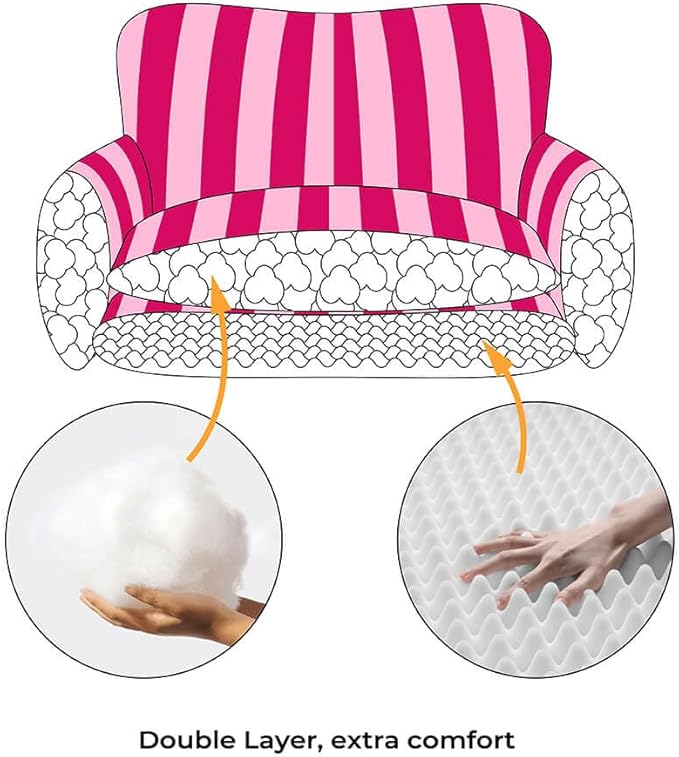 Lazy Holiday Plush Cozy Dog & Cat Sofa Bed, Teddy Velvet Dog Bed, Trendy Striped Faux Lambswool Double Layer Dog & Cat Sofa Bed Dogs Sleeping Mat for Medium Small Dogs & Cats (Black and White,L)