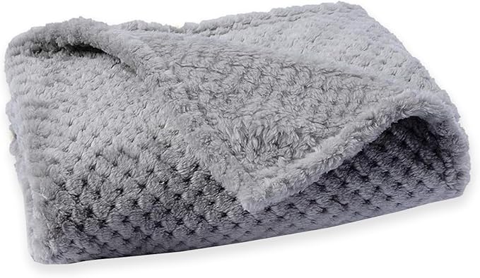 Pet Blanket Warm Soft Dog Blankets Washable Cat Throw Blankets Sofa Bed Couch Furniture Protector Cover for Small Medium Large Dogs Cats, Grey, 24" x 31"
