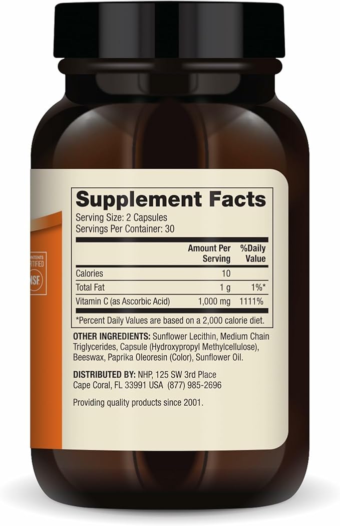 Dr. Mercola Liposomal Vitamin C - Brain, Heart, Eye & Immune Support - Provides 1,000 mg of Bioavailable Vitamin C - Non-GMO, Gluten-Free & Soy-Free - 60 Capsules (30 Servings)