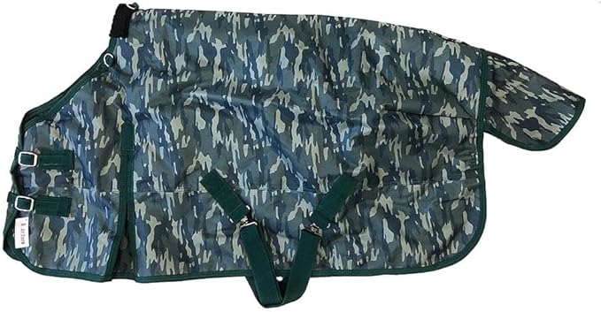 AJ Tack 1200D Waterproof Winter Pony Blanket - 300g Heavyweight Turnout with Fleece Collar, Shoulder Gussets & Tail Flap - Turquoise 54"