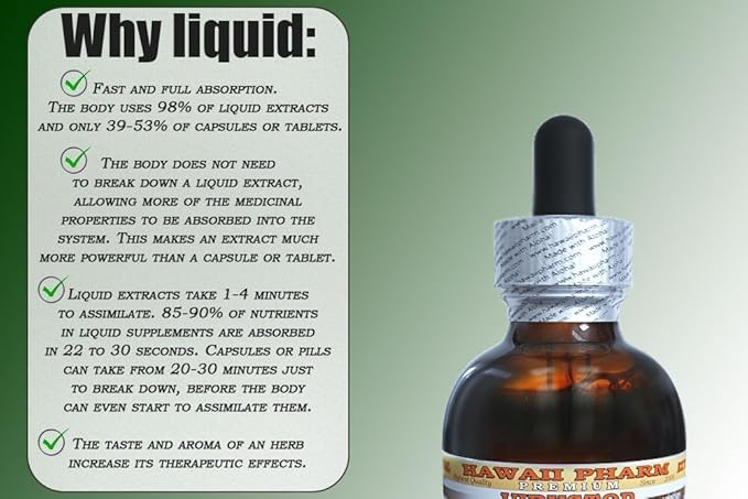 Bilberry Alcohol-Free Liquid Extract, Organic Bilberry (Vaccinium myrtillus) Dried Leaf Glycerite Hawaii Pharm Natural Herbal Supplement 2 oz
