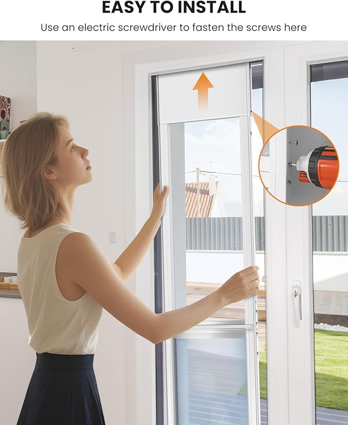 Doggy Door for Sliding Glass Doors Large Dog, Sliding Door Dog Door Insert - Adjustable Height 86.61" to 92.52", Pet/Cat/Dog Door for Sliding Glass Door, No Cut Required & Easy Set Up
