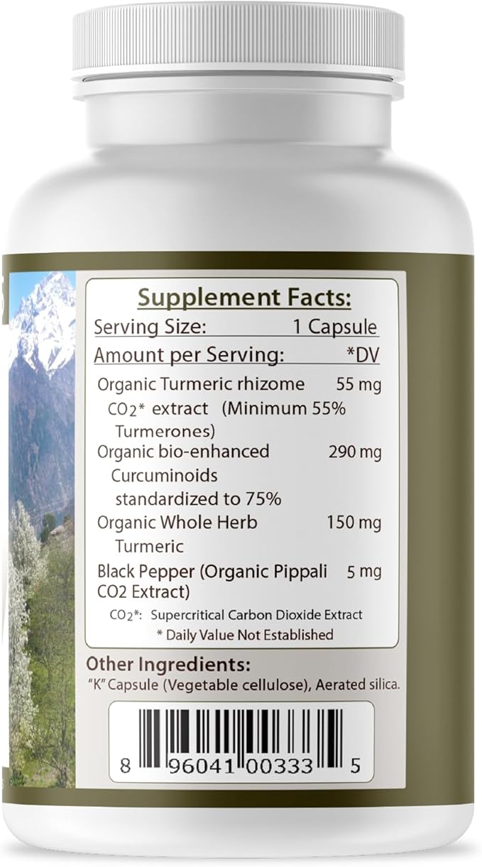 Tattva's Herbs Turmeric Curcumin 500 mg, Herbal Supplement for Antioxidant Support, Turmeric Curcumin with Black Pepper for Advanced Absorption, 1 Pack, 120 Veggie Capsules