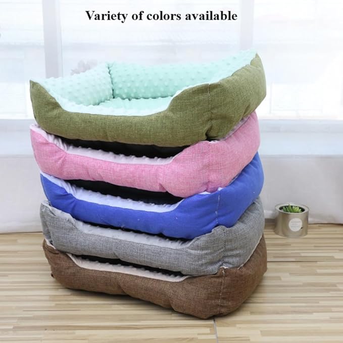 Large Dog Bed with Non-Slip Bottom, Waterproof Orthopedic Cushion, Machine Washable Rectangle Pet Mat - Thick Cozy Bed for Big Dogs(19.69''X4.72''X15.75'',Pink)