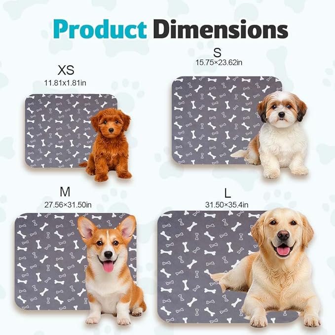 Puppy Pads for Dogs, 2026 New Washable Puppy Pads with Pheromones, Pee Pads for Dogs & Cats, Durable Leak-Proof & Anti-Slip Pet Training Pads for Home & Travel, Reusable (Grey, 31.5" x 35.4")