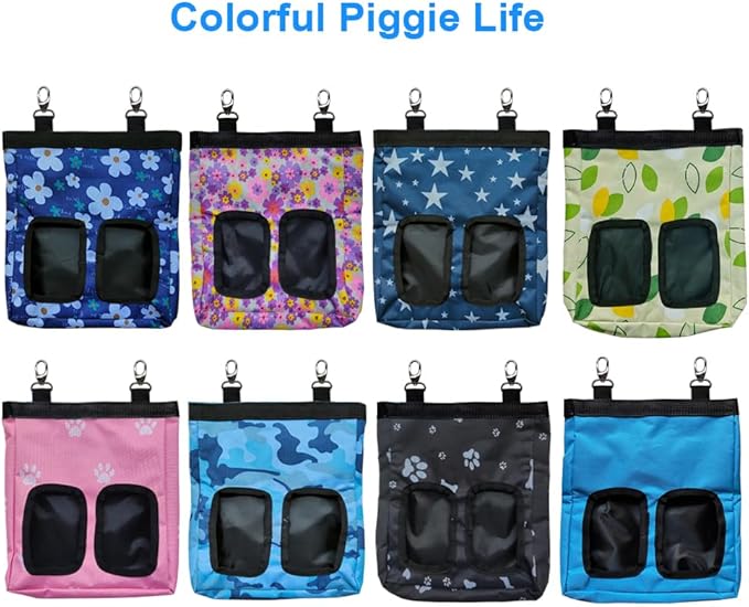 Guinea Pig Hay Feeder, Hanging Rabbit Hay Feeder Bag for Guinea Pigs Bunnies Chinchillas. Big Flowers