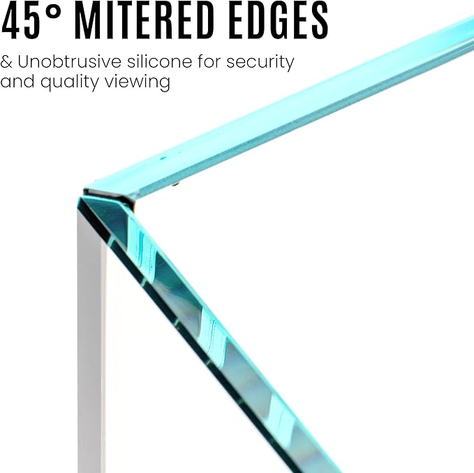 UNS Ultra Clear Rimless Tank - 2.1GAL | 8L - 7.87x7.87x7.87 | 20x20x20 CM, 5mm Glass Thickness, Leveling Mat Included - Low Iron, High Clarity Fish Tank w/ 45° Mitered Edge - [20C]