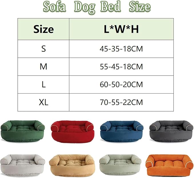 Suede Sofa Dog Bed, Multiple Sizes Orthopedic Memory Foam Mattress, Durable and Calming, Washable Dog Bed with Anti-Slip Bottom XL Orange