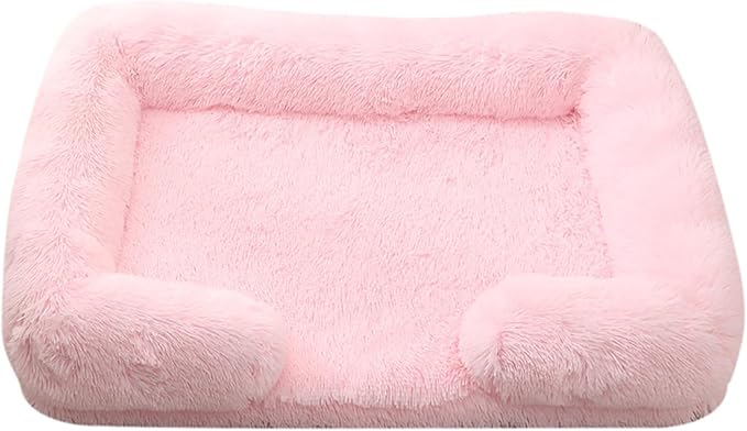 Dog Beds Large Sized dog Orthopedic, Sofa Dog Bed with Waterproof Lining and Nonskid Bottom, Rectangle Washable Dog Bed for Medium Small Dogs and Cats Comfortable ( Color : Pink3 , Size : 31 x 21" )