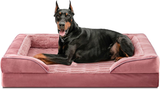 FURTIME Orthopedic Dog Bed for Extra Large Dogs - XL Waterproof Dog Sofa Bed, Ultra Comfy Supportive Foam Pet Bed with Removable Washable Cover, Jumbo Dog Bed with Nonskid Bottom