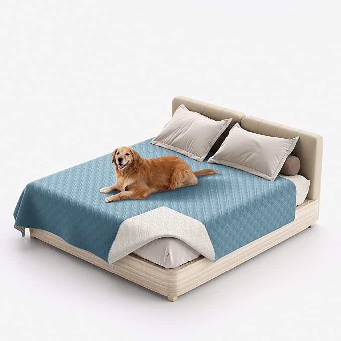 Waterproof Dog Bed Covers for Couch Protection, Water-Resistant Soft Dog Pet Blanket Anti-Slip Dog Blanket for Bed, for Furniture Bed Couch Sofa (Gray Blue,40x50inch)