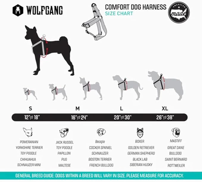 Wolfgang Heavy Duty Adjustable Dog Harness, Pull-Tested to Over 800 lbs for Walking & Training, DigitalDog Print, Small