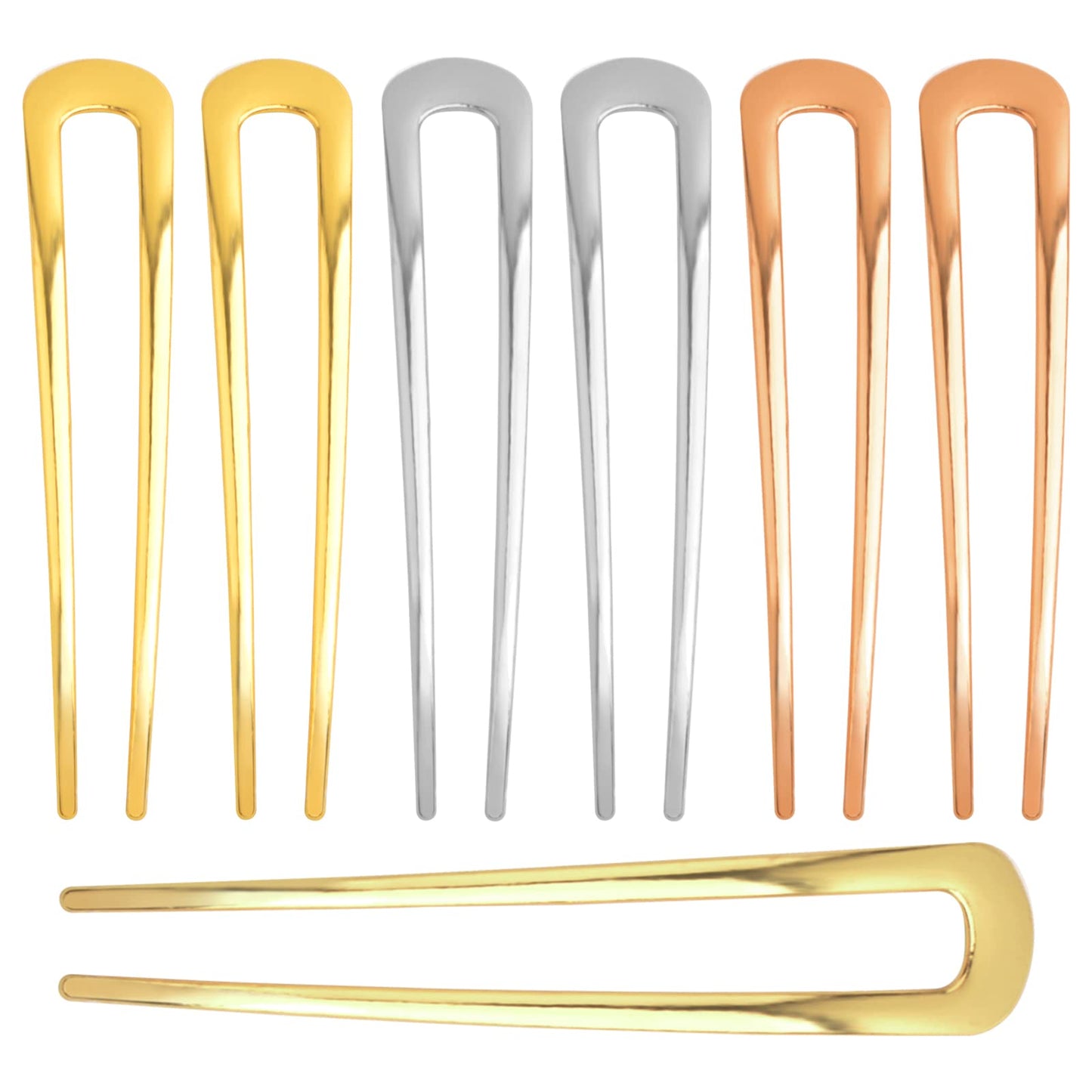 8 Pieces Metal U-Shaped Hairpins Simple Hair Clips French Style Hair Stick Fork Pins Long Hair Elegant Chignon Pins For Women Gi