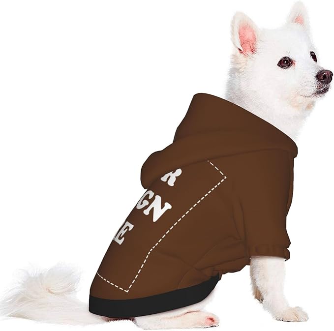 Personalized Chihuahua Dog Hoodie, Custom Pet Warm Sweatshirt Costume with Name Number Photo, Customize ID Clothes for Pupppy Kitten Dogs Cats, Chocolate, L