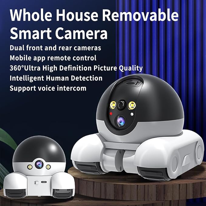 Pet Cameras Indoor with Phone App, 1080p Dual Lens, P 360°/T 90° Rotation Monitoring, 2-Way Talk, Night Vision, Motion Detection, Video Recording (4G, 64GB)