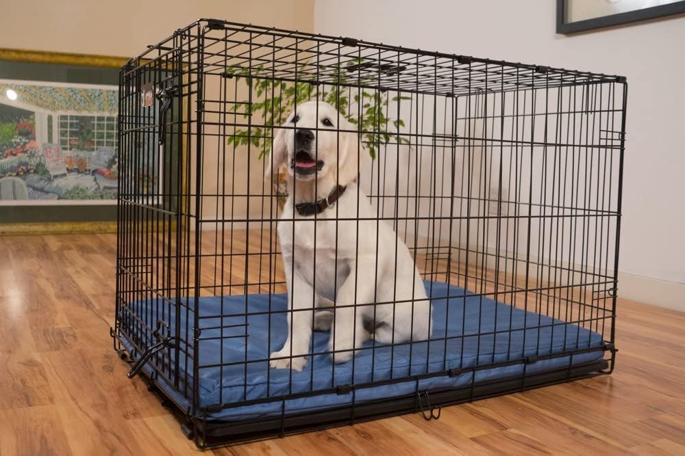 K9 Ballistics Tough Ripstop Orthopedic Dog Crate Bed - Durable Pad with Washable Cover, for Wire Crates, Tie-Downs Included, Size: XX-Large 53"x36", Sandstone