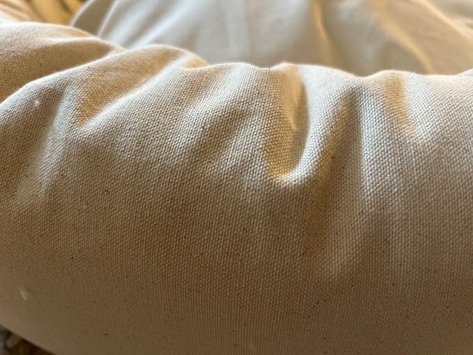 Organic Cotton Canvas Dog Bed: Removable Cover, Natural Fill - Made in USA (Natural, Small 24" x 7" inches)