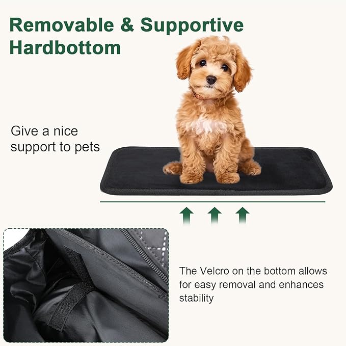Pecute Dog Purse Carrier, Dog Carrier with Pockets for Small Dogs, Fits Dogs 5.5 lbs to 11 lbs, Cat and Puppies Tote Bag, Outing, Travel, Vet, Black