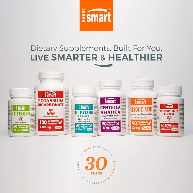 Supersmart - Grapefruit Extract 600mg per Day (99% Naringin) - High Potency GSE Supplement | Non-GMO & Gluten Free - 60 * 3 Vegetarian Capsules