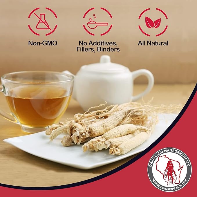 Dairyland American Ginseng Powder 8 oz and Capsules 75 ct Pack of Wisconsin Ginseng – Direct from Farmer to Consumer 西洋参
