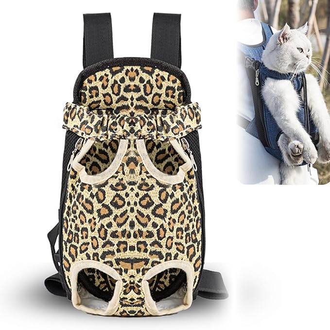 Portable Pet Carrier Backpack, Adjustable Pet Front Cat Dog Carrier Backpack Travel Bag for Small Medium Dogs Cats Puppies, Cat Backpack Carrier for Hiking Cycling (C, XL)