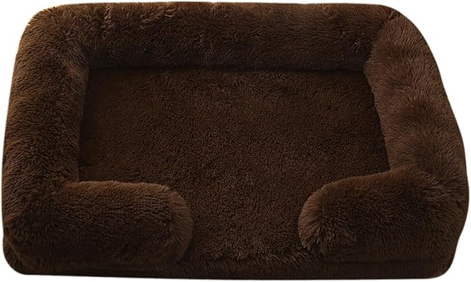 Dog Beds Large Sized dog Orthopedic, Sofa Dog Bed with Waterproof Lining and Nonskid Bottom, Rectangle Washable Dog Bed for Medium Small Dogs and Cats Comfortable ( Color : Brown1 , Size : 17 x 15" )