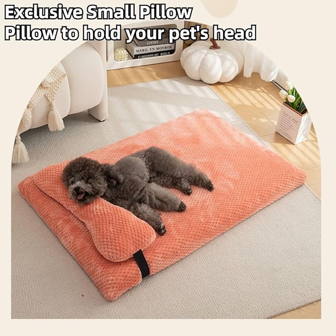 Dog Bed for Small Medium Large Dogs, Dog Mattress with Removable Pillow for Crate Kennel, Sofa Dog Bed, Super Soft Pet Bed for Dogs and Cats, Pet Beds & Furniture (Pink,Small)