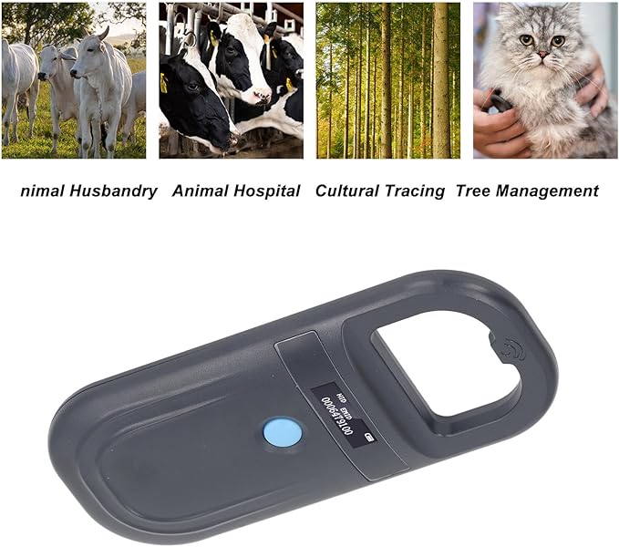 Pet Microchip Reader, Animal ID Microchip Scanner 134.2KHz, Supports ISO11784 85 FDX B ID64 Microchip EMID, Pet Chip ID Scanner with LED Display, Buzzer, USB Charging for Cat Dog