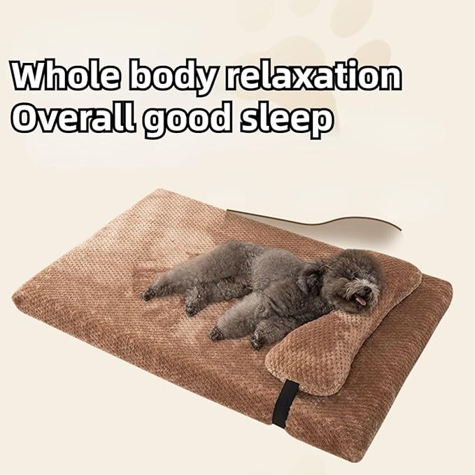 Dog Bed for Small Medium Large Dogs, Dog Mattress with Removable Pillow for Crate Kennel, Sofa Dog Bed, Super Soft Pet Bed for Dogs and Cats, Pet Beds & Furniture (Pink,Small)