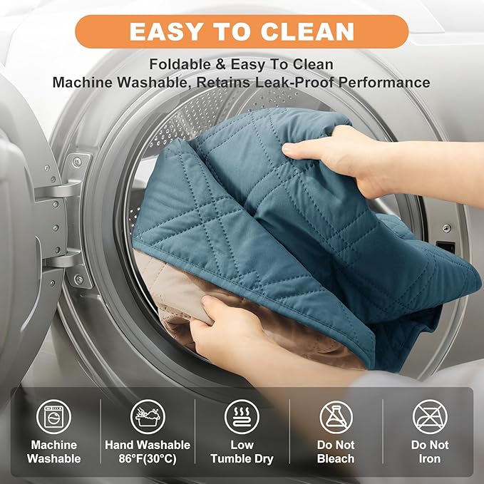 100% Waterproof Dog Couch Protector, Triple-Layer Waterproof Dog Bed Cover Pet Blanket Reversible 2-Tone Sofa Shield, Non-Slip Furniture Guard for Pets(35×71 Inch, Gray Blue+Apricot)