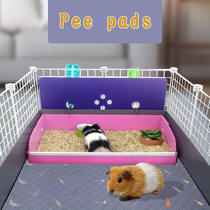 2Pcs Guinea Pig Cage Liners,Guinea Pig Fleece Cage Liners24''X48'' Super Absorbent Washable Pee Pads Reusable for Rabbit Hamster Chinchilla