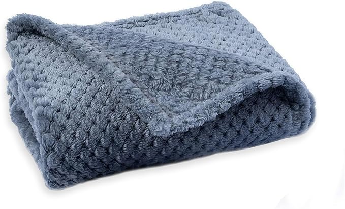 Pet Blanket Warm Soft Dog Blankets Washable Cat Throw Blankets Sofa Bed Couch Furniture Protector Cover for Small Medium Large Dogs Cats, Blue, 24" x 31"
