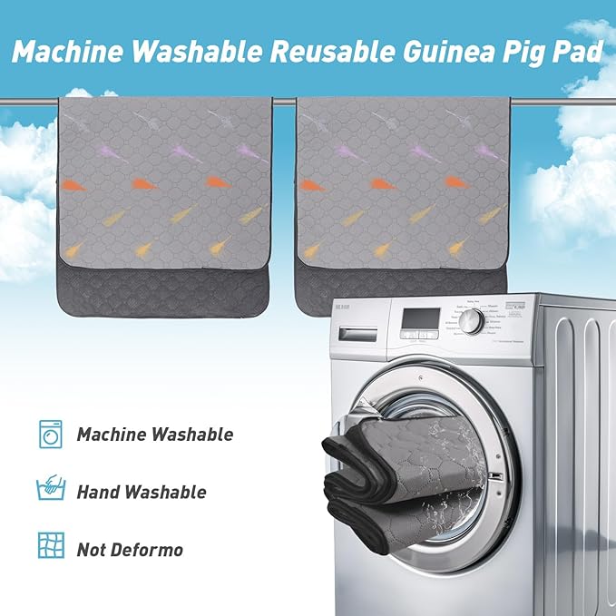 2Pcs Guinea Pig Cage Liners,Guinea Pig Fleece Cage Liners28''X70'' Super Absorbent Washable Pee Pads Reusable for Rabbit Hamster Chinchilla