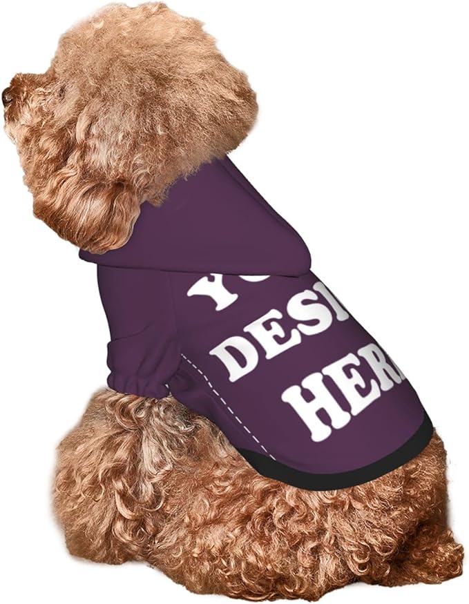 Personalized Chihuahua Dog Hoodie, Custom Pet Warm Sweatshirt Costume with Name Number Photo, Customize ID Clothes for Pupppy Kitten Dogs Cats, PlumPurple, XL