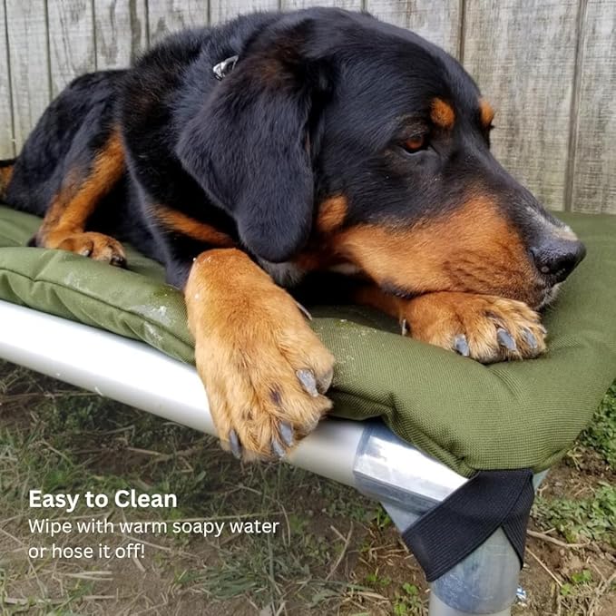 Kuranda Chewproof Elevated Pet Bed - Silver Aluminum - 25" x 18" - Sunsure Textilene - Sierra
