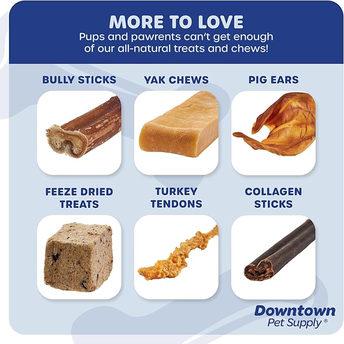 Downtown Pet Supply Jumbo Bully Sticks for Dogs - Natural Beef Chews, Low-Odor & Rawhide-Free, Long Lasting Dog Treats for Aggressive Chewers - Healthy, Safe & Delicious Chews Dogs Love (6" 5 Pack)