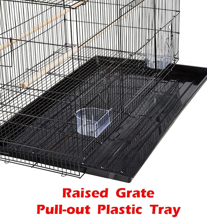Lot of Breeding Flight Bird Cage for Aviaries Canaries Budgies Finches Lovebird Parakeet (30"x18"x18" Black)