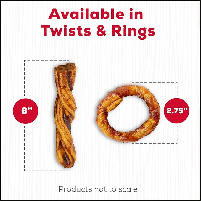 Country Kitchen Rawhide Free Beef Twists Dog Chews, Made with Real Beef, Highly Digestible, Gluten Free, 3 Count