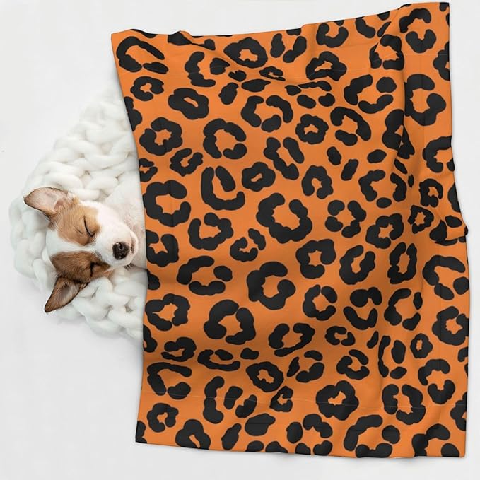 Two Sided Pet Cuddler Blanket for Anxiety Calming, Cheetah Leopard Wood, Reversible Plush Design with Bubble Dot Pattern Provides Familiar Surface Anywhere