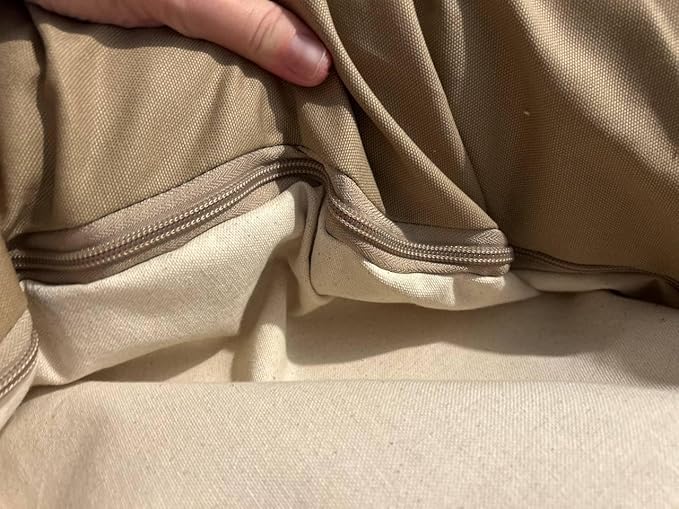 Organic Cotton Canvas Dog Bed: Removable Cover, Natural Fill - Made in USA (Tan, XX Large 50" x 8" inches)