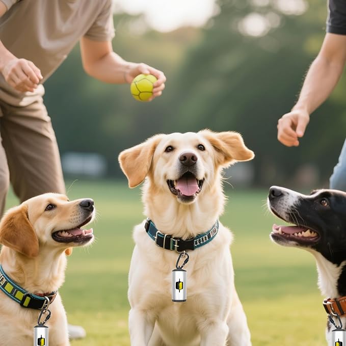 Metal Dog Poop Bag Holder w/Leash Clip|Durable Scratch-Resistant Aluminum|15 Bags+3 Accessories(Silver)