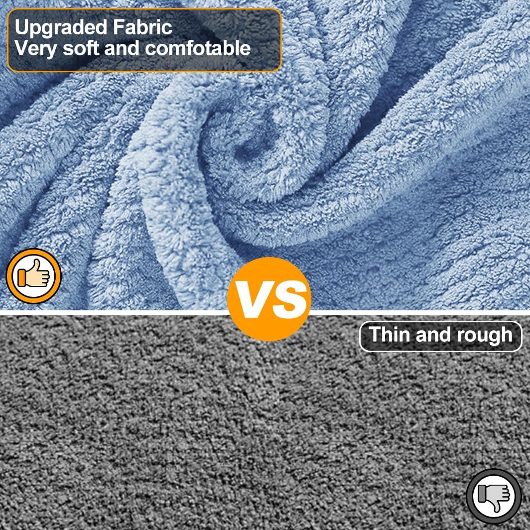Medium to Large Size Dog Bathrobe, Quick Drying Super Absorbent Used for After Bathing, Warm Dog Towels, Adjustable Hoodies and Belts for Pet Dogs Bath Clothes Products(Blue Jacquard, 2XL)