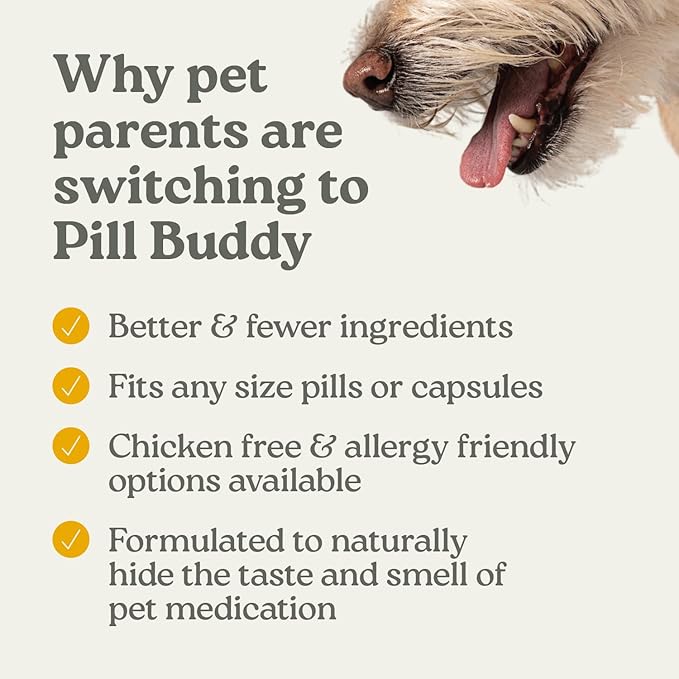 Earthly Pill Buddy Naturals - Duck (Chicken-Free) Pill Hiding Treats for Dogs - Pill Pocket for Any Size Medication - 30 Servings