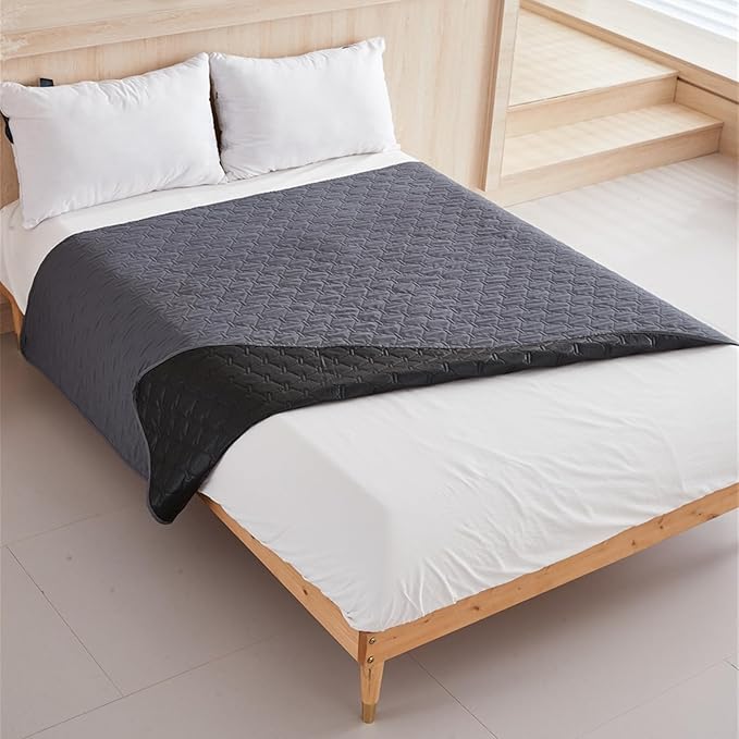 GIBZ Waterproof Dog Bed Blanket Cover Anti Slip Pet Furniture Protector Washable Large Washable Quilted Mat for Indoor, Dark Grey, 75x180cm
