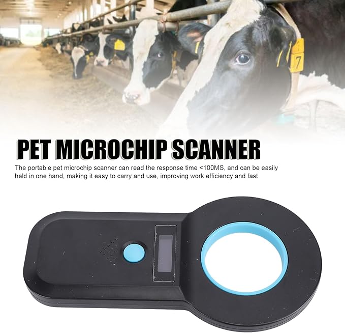 Handheld Pet Microchip Scanner with Bluetooth and USB C Connectivity - 134.2KHz and 125KHz Animal Chip Reader Supporting EMID and FDX B ISO 11784 85-128 Data Storage OLED Display