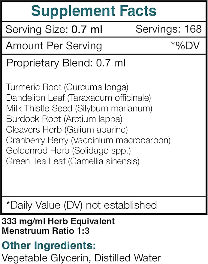 Tribal Detox Herbal Extract, Alcohol-Free Glycerite Tincture, Turmeric, Dandelion, Milk Thistle, Burdock, Cleavers, Cranberry, Goldenrod, Green Tea Cleansing Action Formula (4 FL OZ)