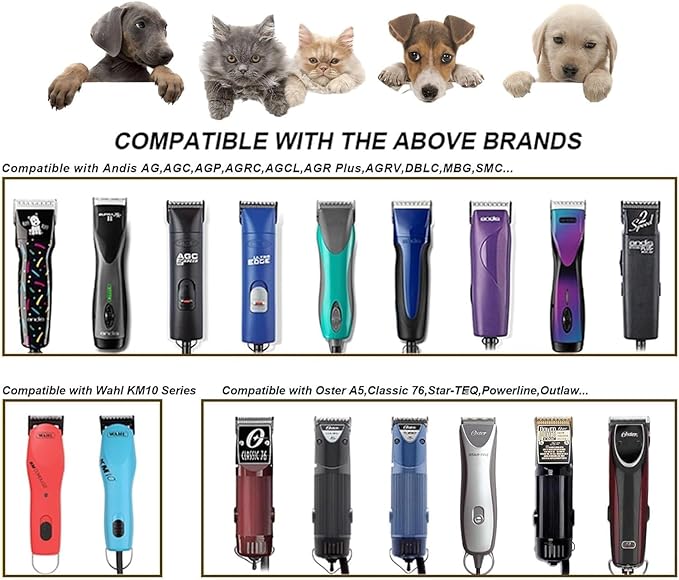 3PCS 10 Blades Dog Grooming Blades Compatible with Andis,Oster A5,Wahl km10 Dog Clippers,Size-#10, 1/16-Inch Cut Length (3pcs #10 (1.5mm))